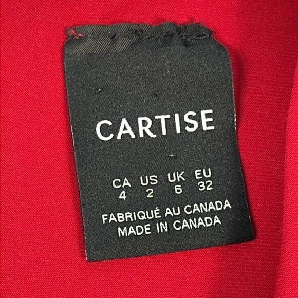 Cartise Lipstick Red Sleeveless Shift Dress with Gold Metal Bar Ladder Detail 2 - Picture 7 of 9